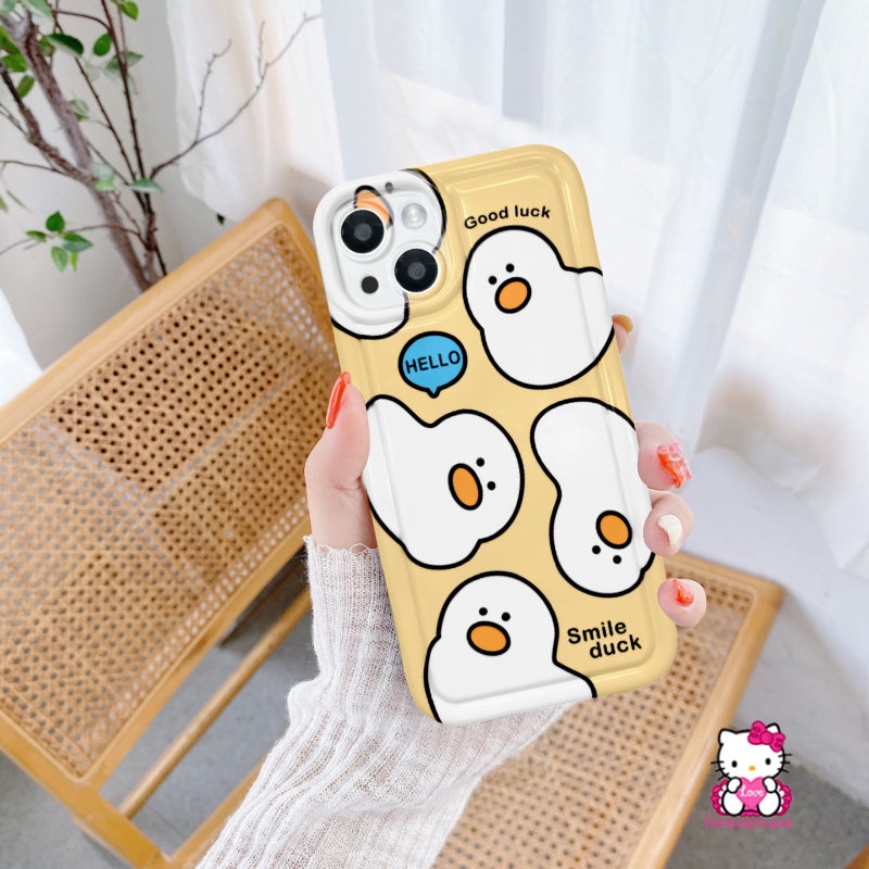 Case Bebek Kartun Lucu Untuk Oppo A57 A15 A16 A5s A74 A96 A76 A16s A16K A53 A33 A92 A31 A52 A55 A1K A77s A3s A17 A95 A77 A5 A9 A54 A7 A12 A16E A17K A12E A72 A15s Soft Airbag Cover