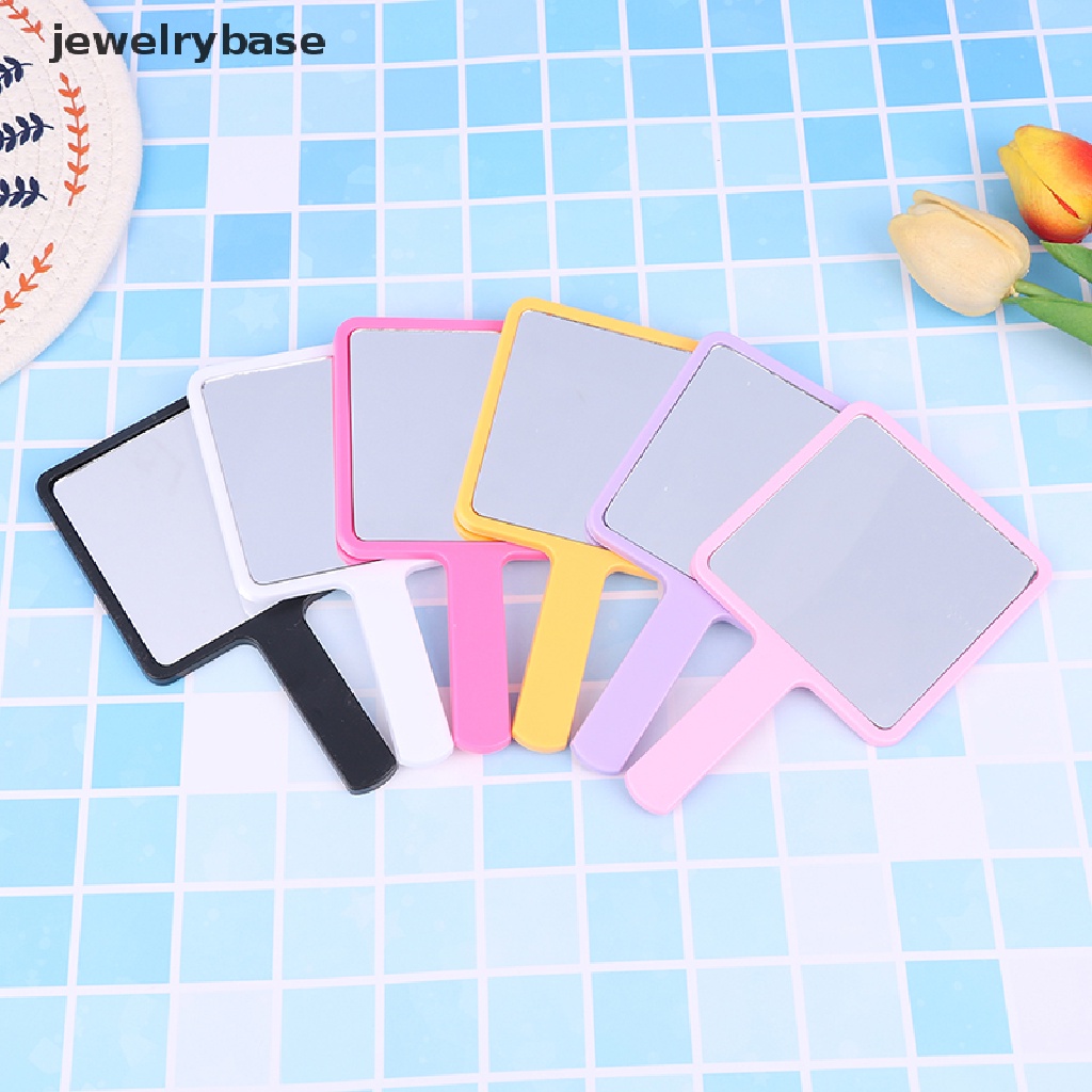 [jewelrybase] Eyelash Extension Handheld Makeup Mirror Kaca Rias Make Up Persegi Dengan Handle Butik