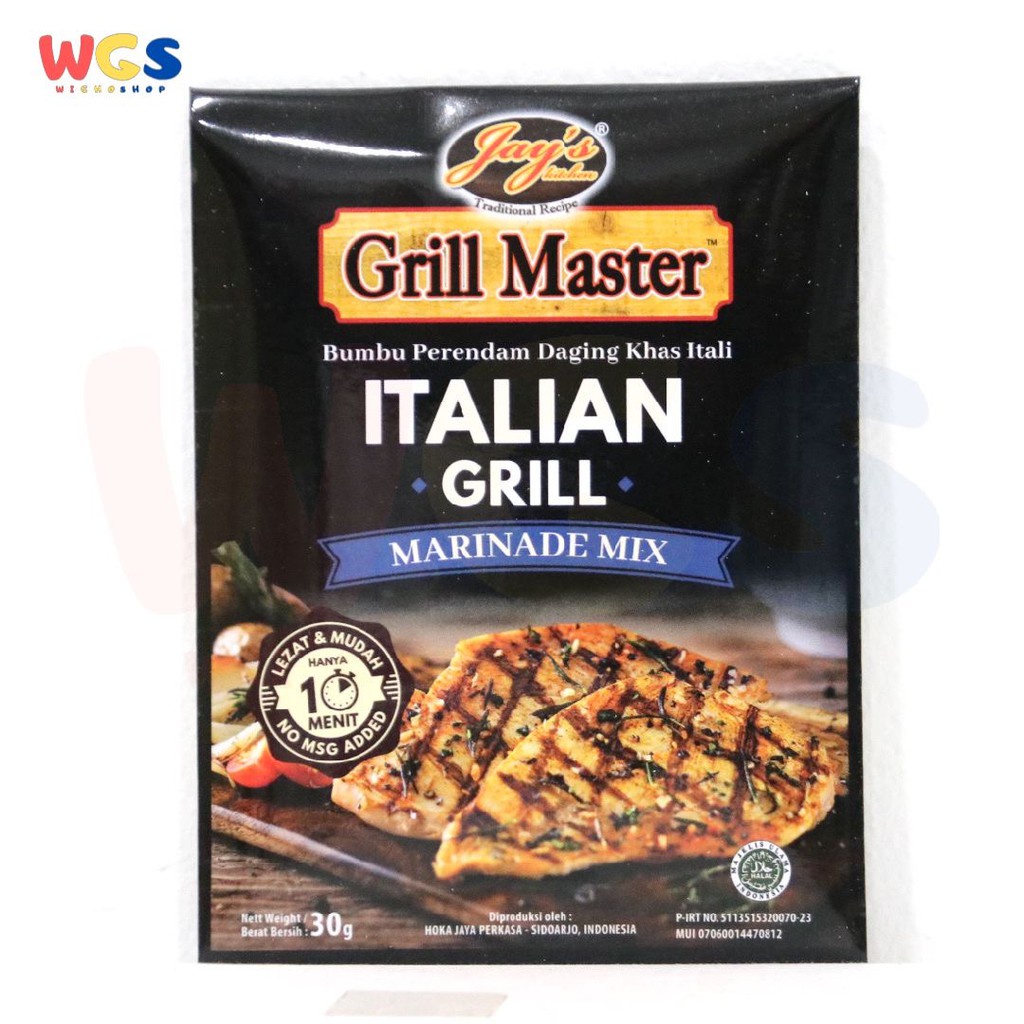 Jay's Kitchen Grill Master Italian Grill Marinade Mix 30g - Bumbu Perendam Daging