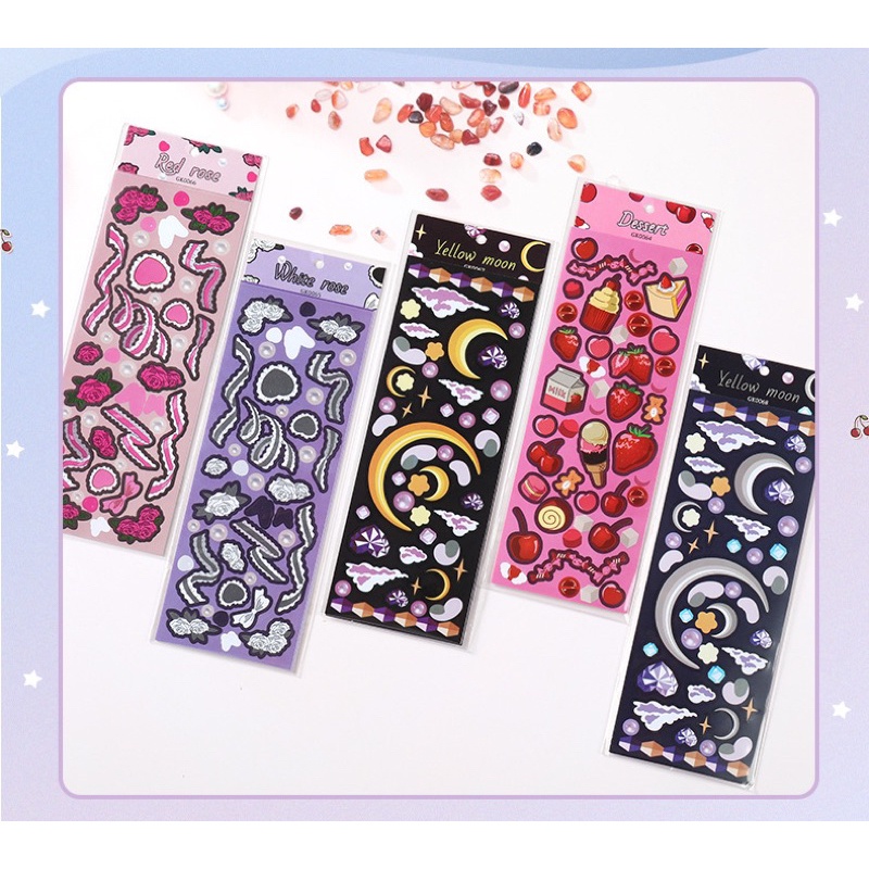 

Stiker Murah! Stiker Bunga Mawar Bulan Strawberry Lucu - Stiker Tahan Air [thehanscorner]