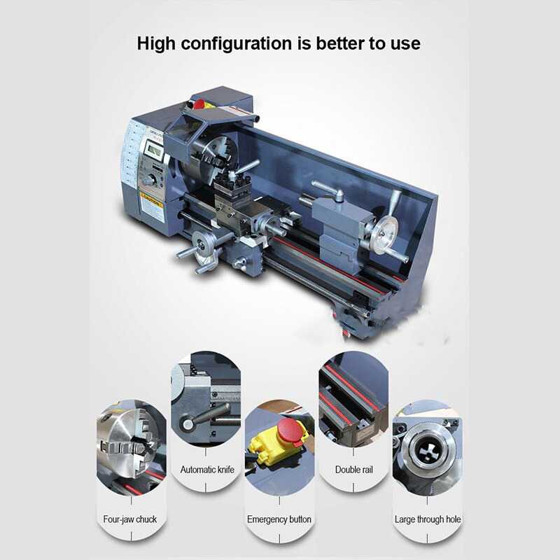 (BISA COD) FTIHSHP GYX Mesin Bubut Kayu Mini Lathe Beads Woodworking 900W - WM210V