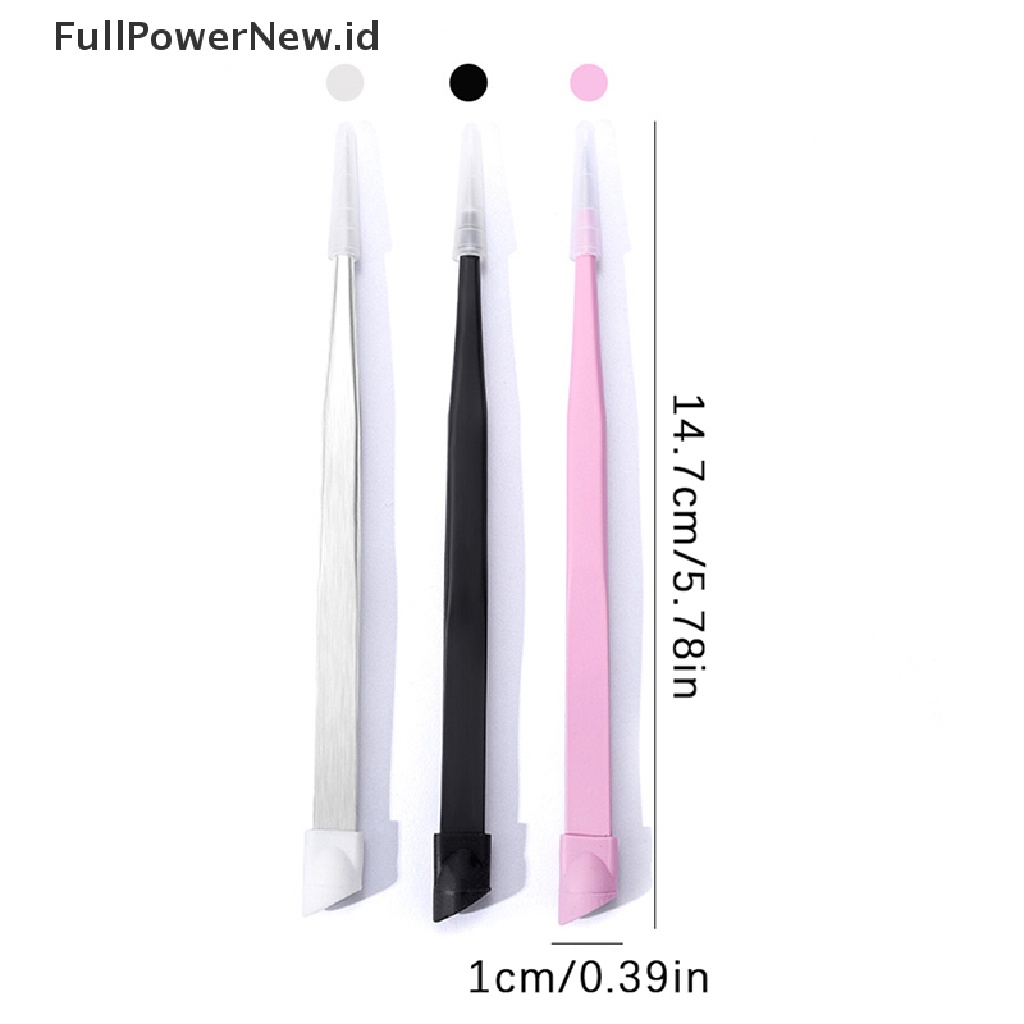 Power Pinset Kuku 3D Rhinestones Picker Nail Art Tools Dengan Kepala Penekan Silikon ID