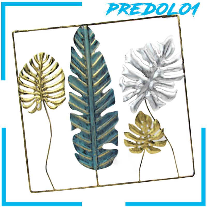 [Predolo1] Wall Decor Metal Leaf with Frame Art Crafts for Office Housewarming Gifts