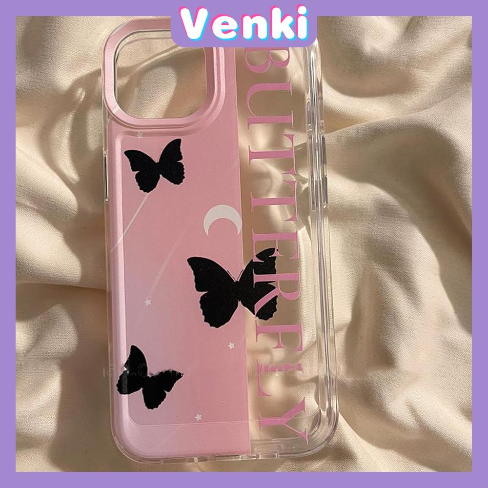 Case for iPhone 11 Soft TPU Clear Space Case Full Screen Pink Heart and Butterfly Plating Buttons Camera Protection ShockProof for iPhone 14 13 12 12 Plus 6 8 Plus XR XS