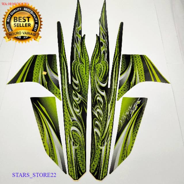 (ORI) Striping Yamaha Vega zr 2011 hitam hijau KUALITAS ORIGINAL PABRIK