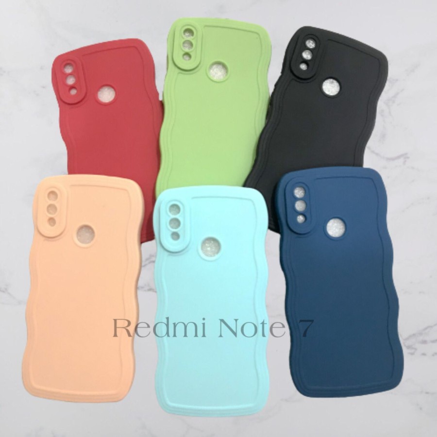 CASE REDMI NOTE 7 - SOFTASE SILIKON GELOMBANG WARNA PRO CAMERA