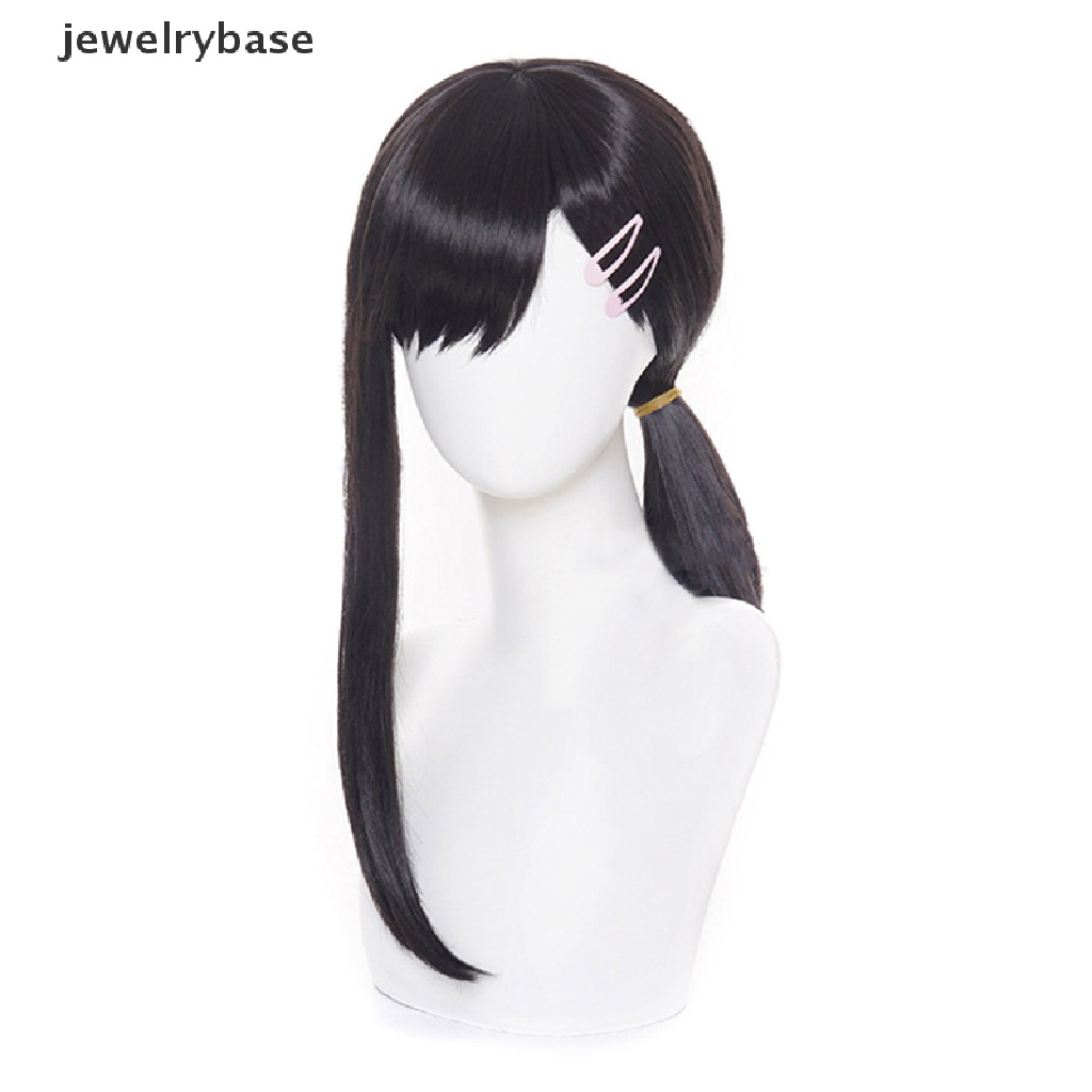 [jewelrybase] Anime Chain Man Igashiyama Kobeni Cosplay Wig Panjang 35 cm Hitam Tahan Panas Rambut Sintetis Pesta Wig Butik