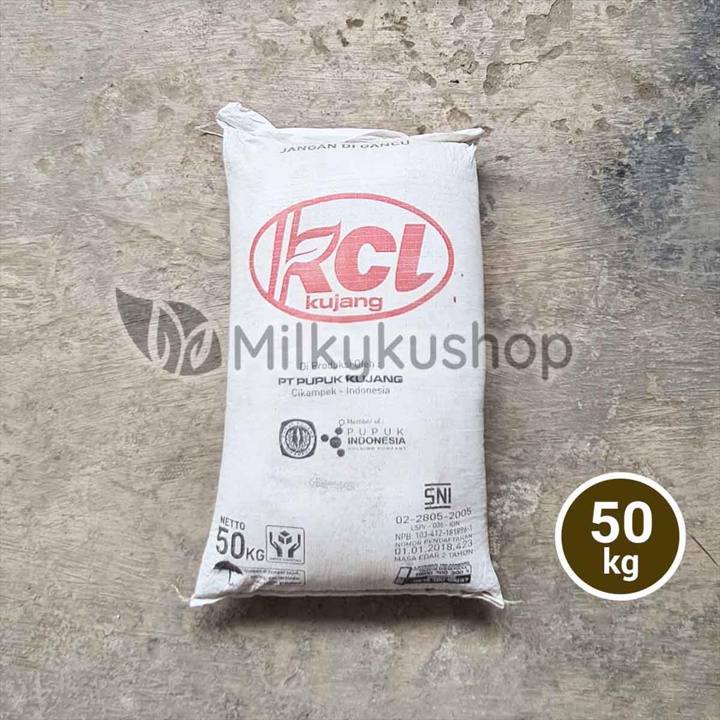 PUPUK KCL KUJANG 50 KG KEMASAN PABRIK KALIUM VIA CARGO