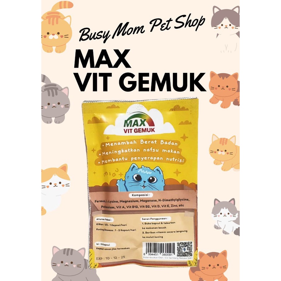 MAX Vitamin Gemuk Kucing Menambah Berat Badan Kucing