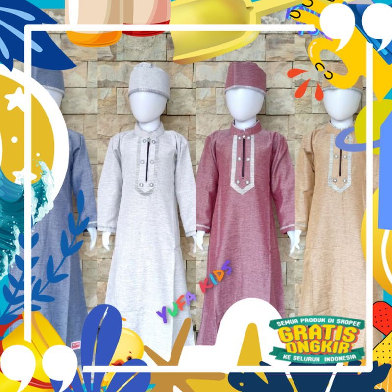 Motif polkadot / GAMIS HASBI ANAK /JUBAH ANAK LAKI LAKI / BAJU MUSLIM ANAK LAKI LAKI