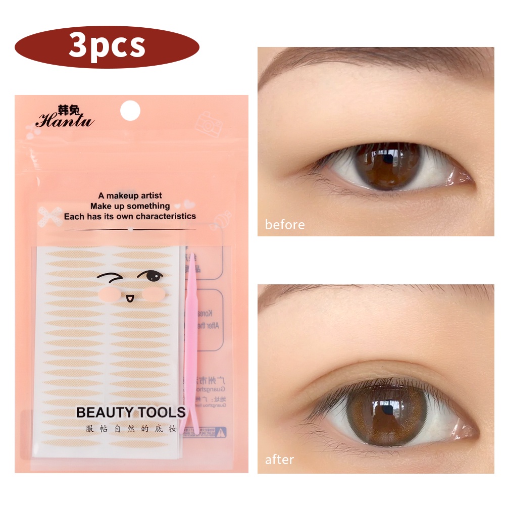 [Unggulan] 1per3/6pcs Styling Mesh Double Eyelid Tape Mesh Lace Penutup Mata Ganda Tak Terlihat Tanpa Jejak Rose Gold Stiker Kelopak Mata Ganda Untuk Wanita