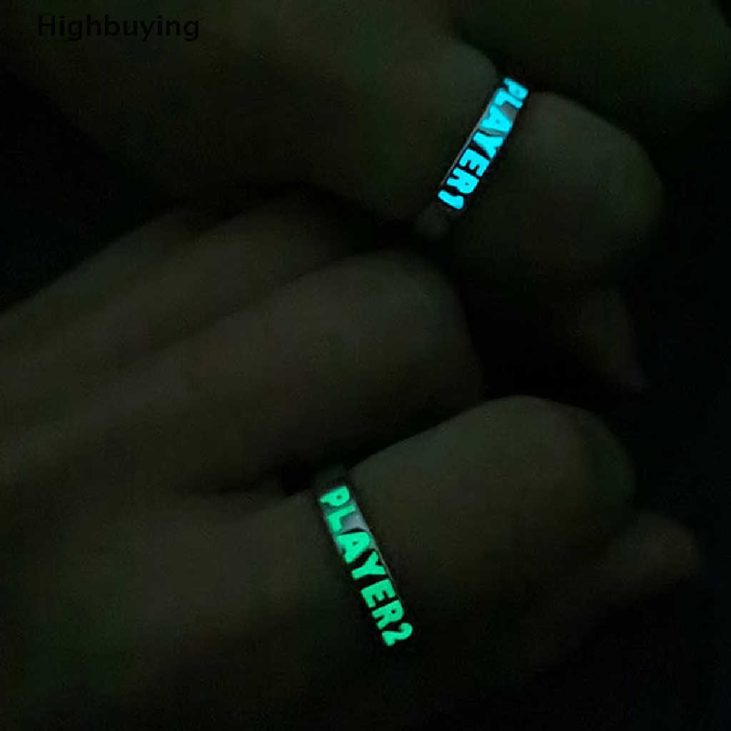 Hbid Baru Bercahaya Cincin Untuk Pasangan Bercahaya Dalam Gelap Cincin Untuk Wanita Pria Warna Perak Perhiasan Adjustable New Fashion Rings Glory