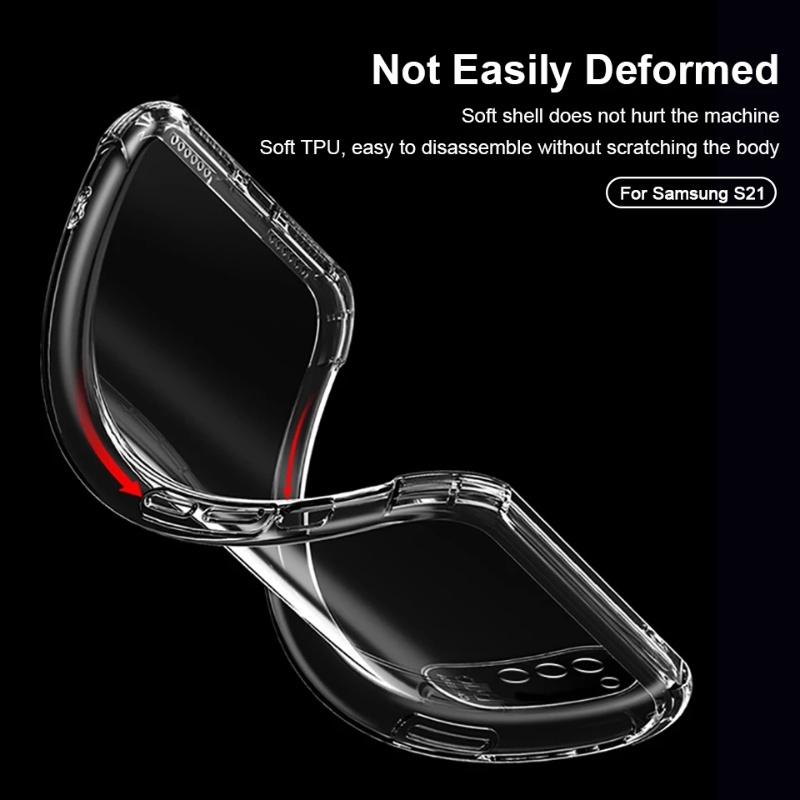 Kualitas Tinggi Ponsel Kembali Case Transparan Anti Gores Soft Case TPU Cakupan Penuh Ponsel Perlindungan Aksesoris Empat Sudut Drop-proof Phone Case Untuk Samsung S23 Series