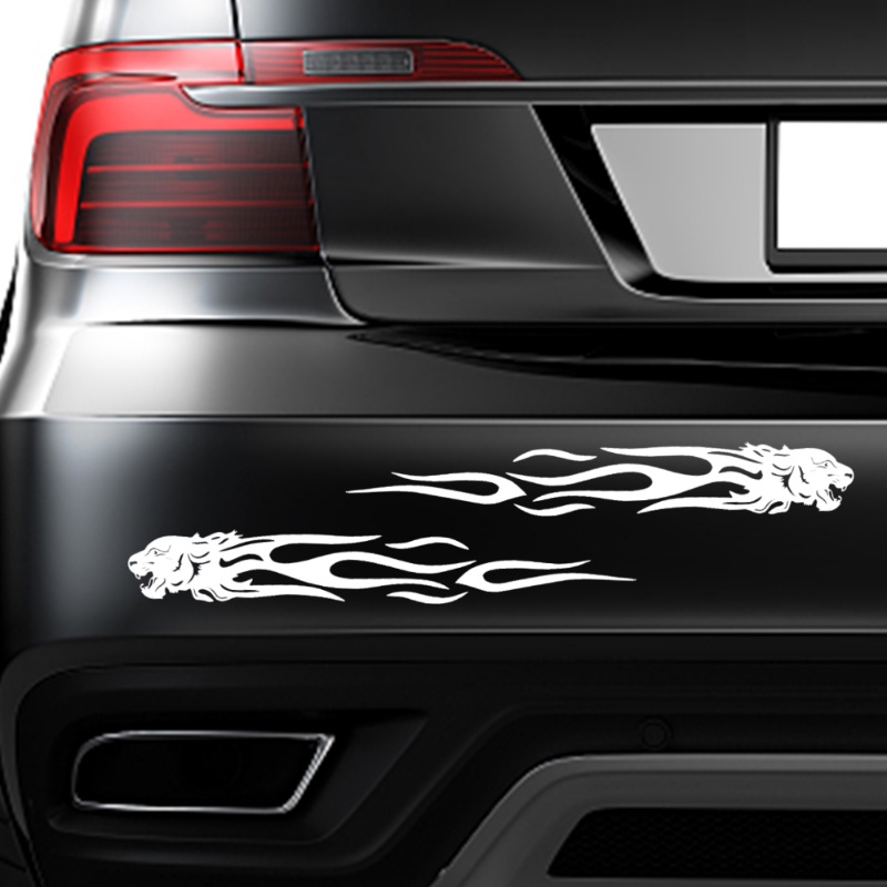 2pcs Tiger Flame Totem Stiker Mobil/20 * 3cm Motor Decals Dekorasi Kreatif Fashion Auto Styling Sticker