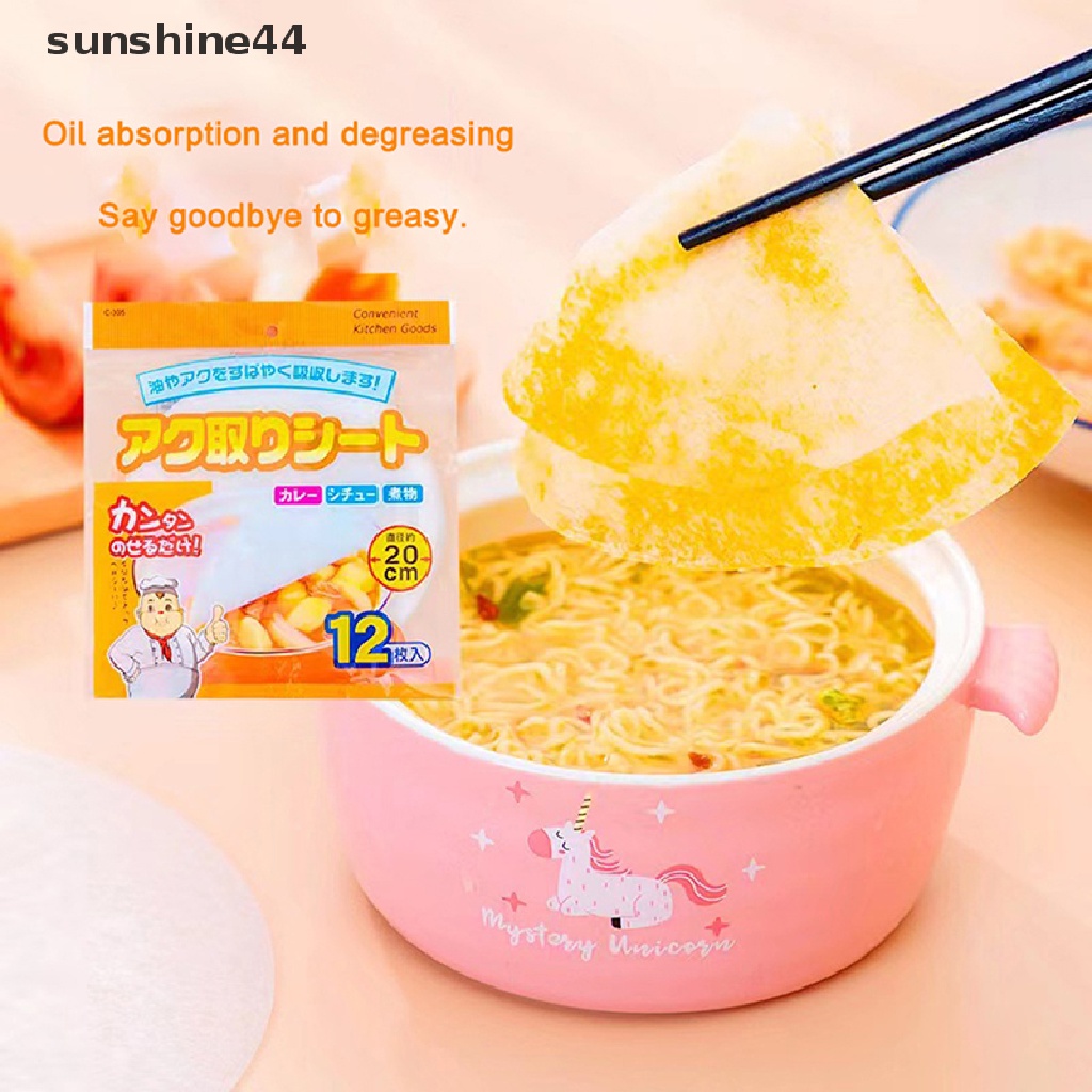 Sunshine 12/24Pcs Kertas Penyerap Minyak Sup Makanan Blotg Oil Health Filter Paper ID