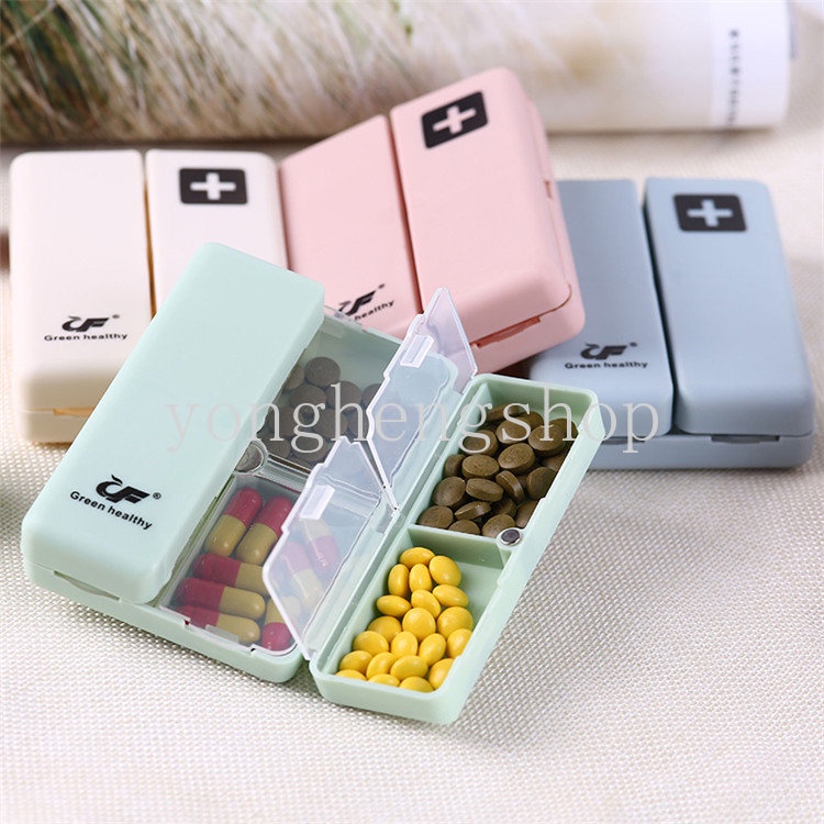 Kotak Pil Mingguan Lipat Kreatif 7hari Wadah Obat Travel Portable Pill Box Tempat Penyimpanan Tablet Obat Vitamin Dispenser Daily Pillbox Kapsul Organizer