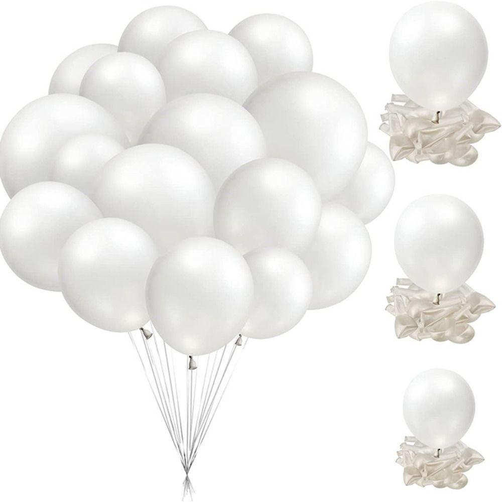 [Elegan] Balon Putih Murni Pembukaan Perayaan Festival Ulang Tahun Kreatif Indah Happy Tema Mainan Anak