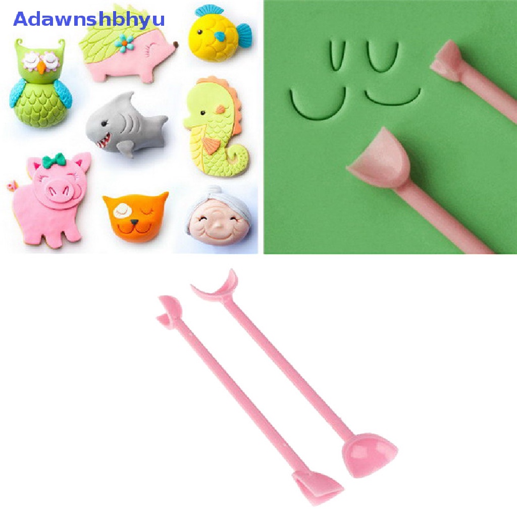 Adhyu 2pcs radian Alat Cetakan Kerut fondant cutter Plastik Cetakan Kue decorag tool ID