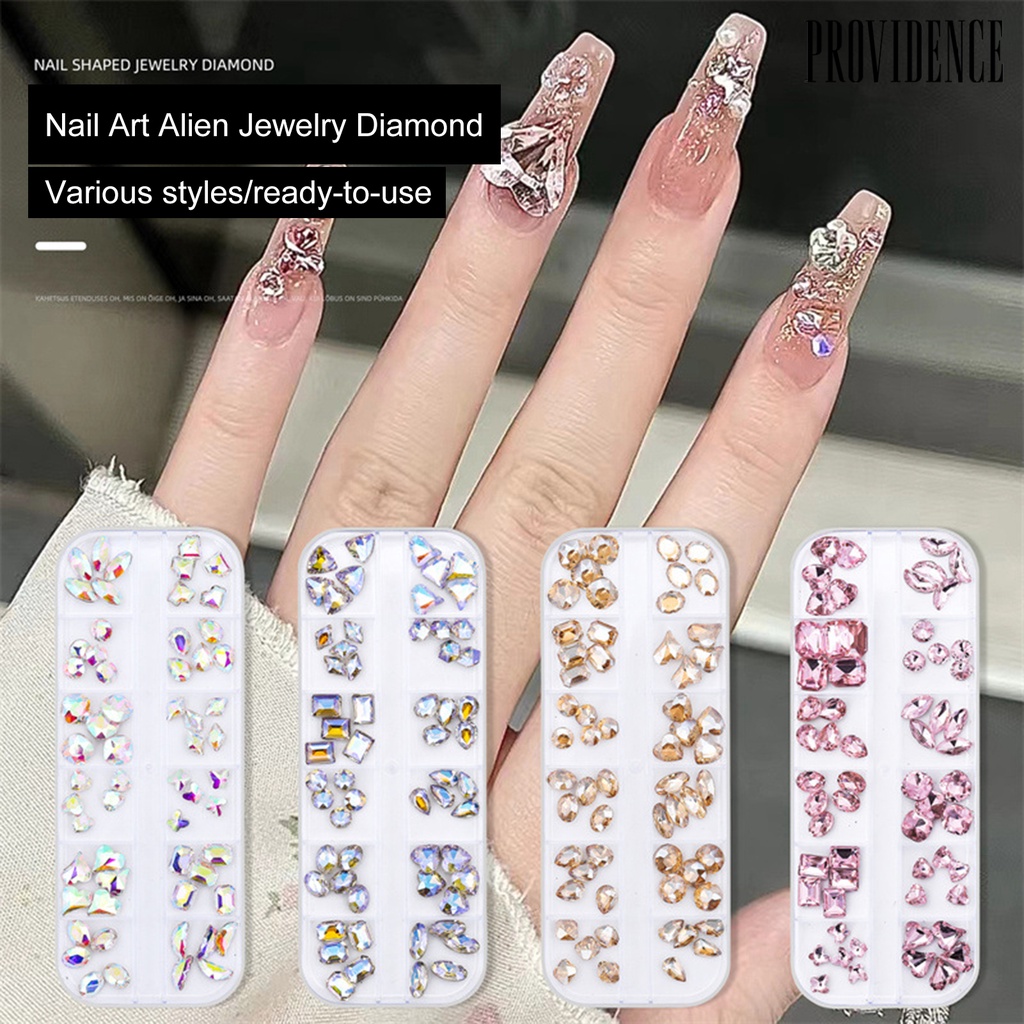 Providence 1kotak Manicure Decor Tiga Dimensi Indah Halus Mudah Diterapkan Bersinar DIY Mini Tajam Kuku Bawah Berlian Imitasi Aksesoris Toko Manikur