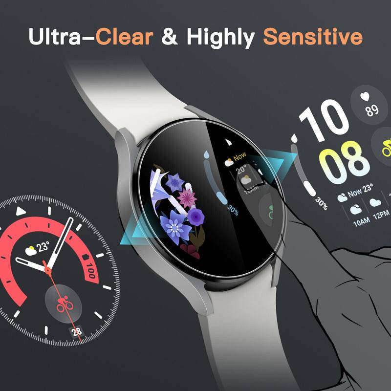 Clear Tempered Glass Untuk Samsung Galaxy Watch 5pro 44 44mm 40mm Anti Gores Film Watch4 Classic 42mm 46mm blue light Pelindung Layar Film