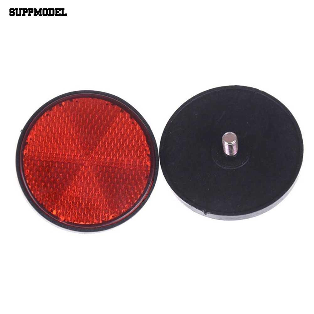 Suppmodel 2Pcs Persegi Panjang Bulat Mobil Motor Sepeda Caravan Lorry Screw On Safety Reflektor