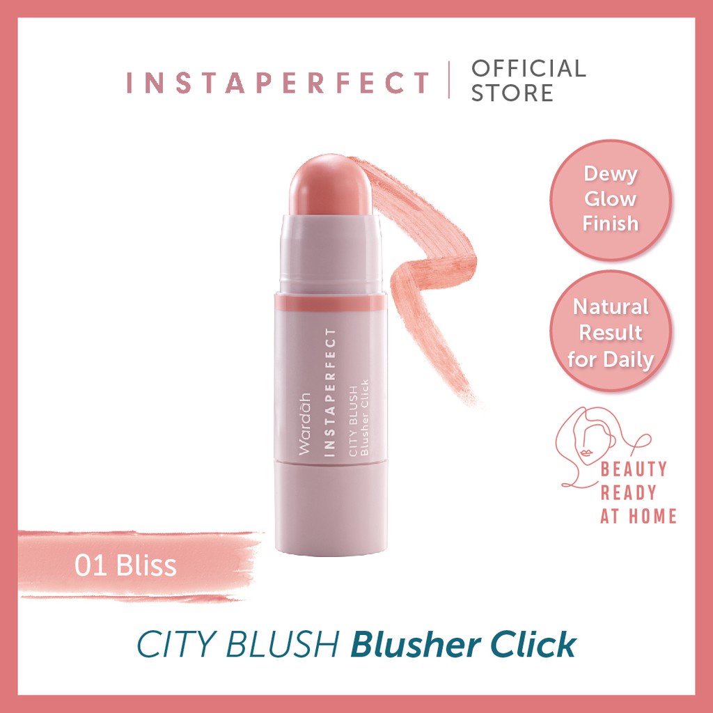 Rumah Cantik 354 Wardah Instaperfect CITY BLUSH Blusher Click 5.6 g - Blush On (Hasil Natural Glow)