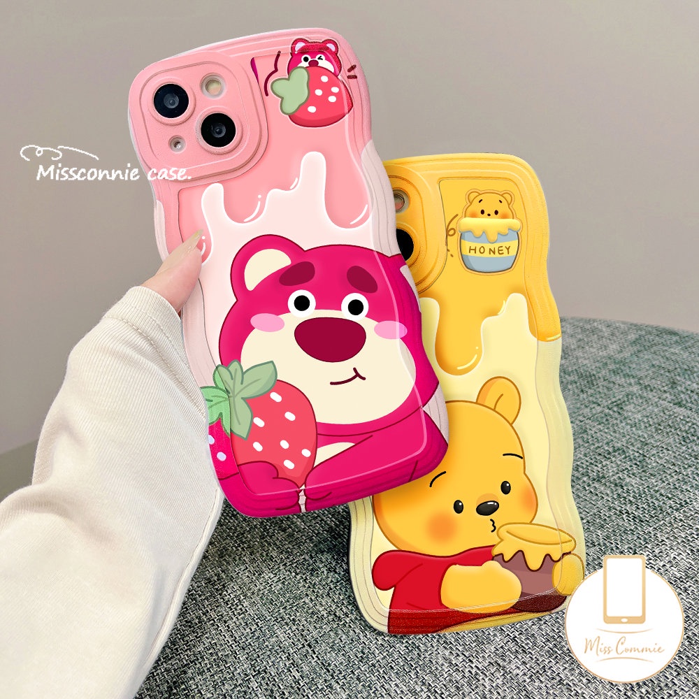 Infinix Hot9 8 11 10T 10play 12 Pro Hot 10s 11s 12i 20 11s NFC 10Lite 20s Smart5 4 6 Plus Note8 12 G96 10Pro 12Pro 12 2023 Winnie The Pooh Strawberry Bear Manyo Lucu Lembut Sarung