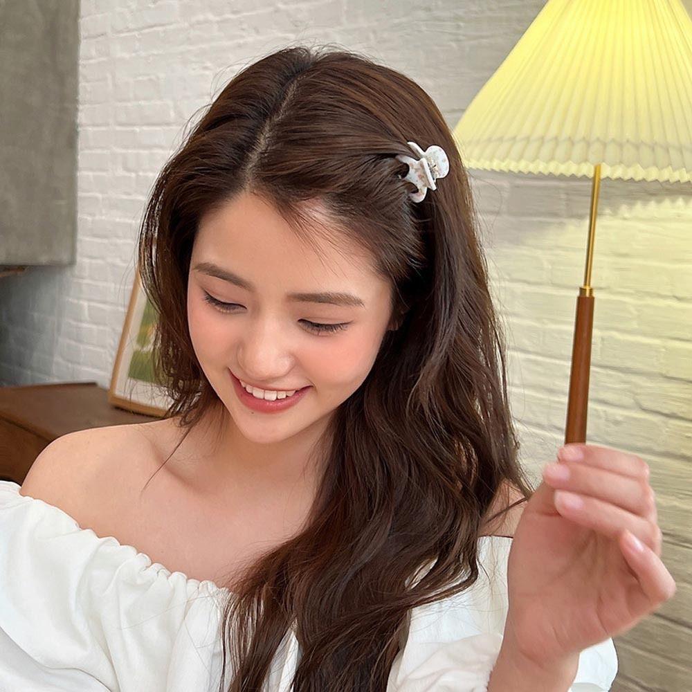 Needway Bunga Rambut Cakar Pesta Elegan Akrilik Hiu Klip Berongga Kecil Jepit Rambut Baru Heardress Ponytail Holder Korea Hiu Klip