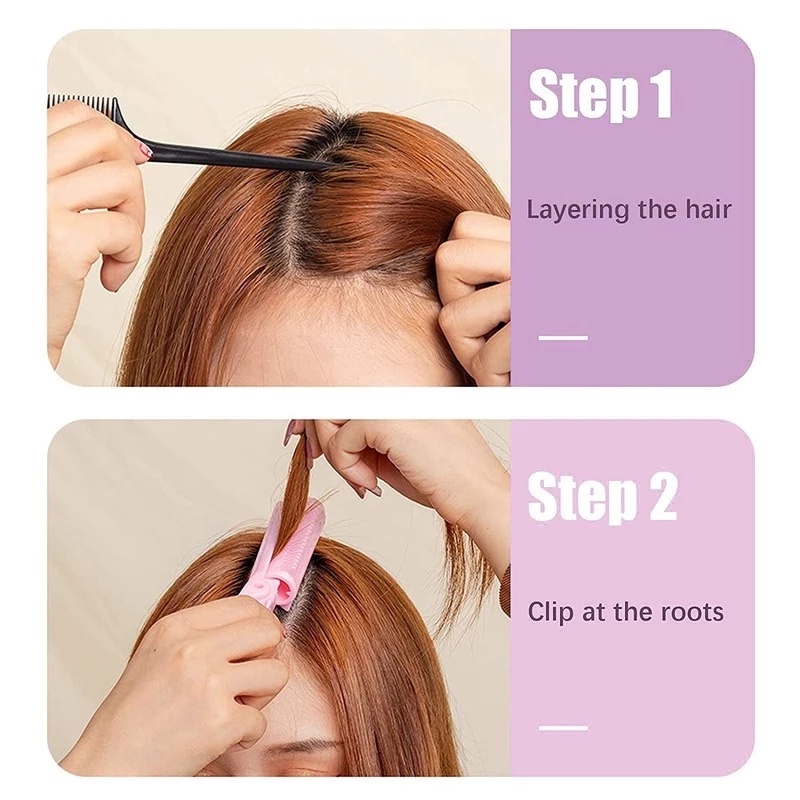 Klip Akar Rambut Berbulu Plastik Sederhana/Klip Penjepit Poni Rambut/Aksesoris Styling Atas Dahi Wanita Perempuan