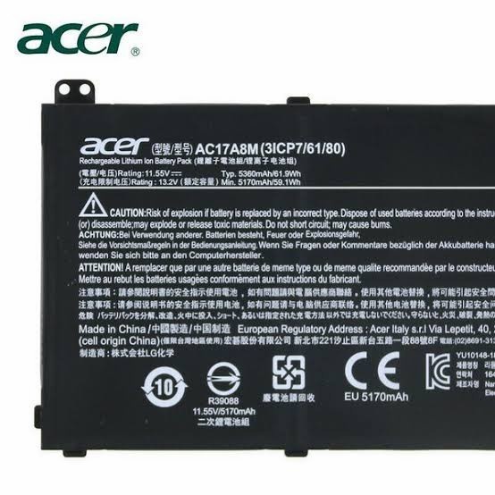 Baterai Acer Spin 3 SP314-52 SP314-52-549T 51K3 Model AC17A8M -NEW