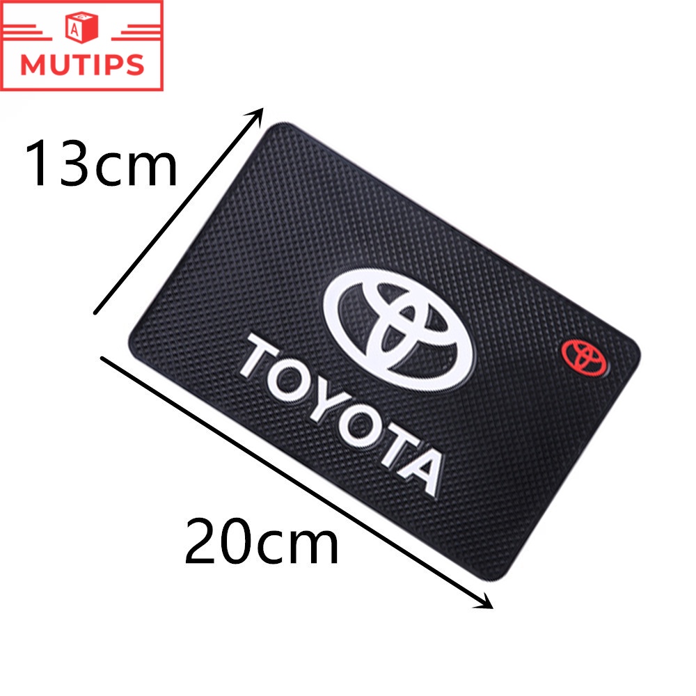 TOYOTA Toyota1/2pcs Logo Mobil Serbaguna Anti-Slip Pad Karet Memperbaiki Phone Holder Dashboard Mat Untuk Kijiang Innova Razie Yaris Avanza Rush Wish Corolla Cross