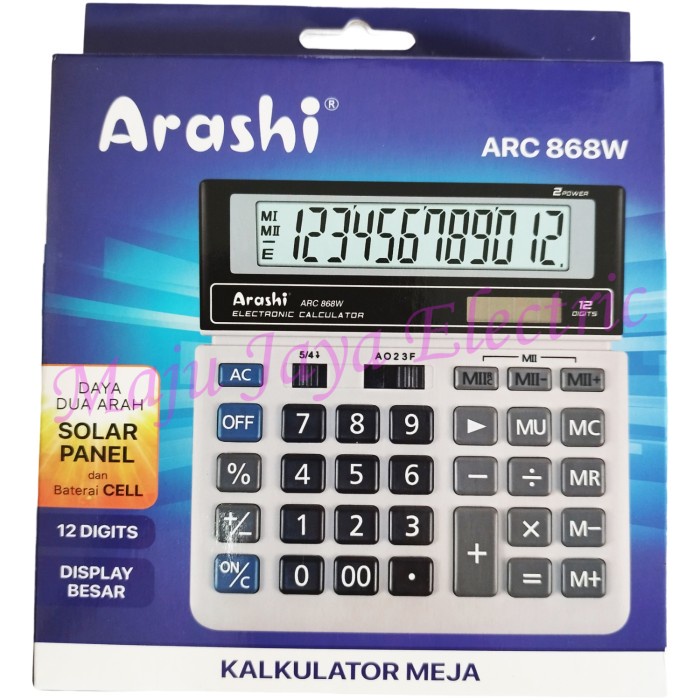 

Kalkulator Arashi ARC 868W Calculator 12 Digit