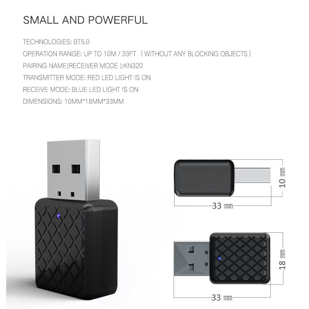 ( 100% BARANG ORI ) EFLUKY USB Dongle Bluetooth 5.0 Transmitter Receiver Audio Adaptor - KN320