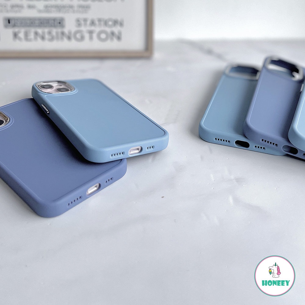 Casing Ponsel Lensa Electroplated Polos Sederhana Kompatibel Untuk iPhone 11 Pro Max14 12 13pro 14plus Silikon Lembut Shockproof Penutup Belakang