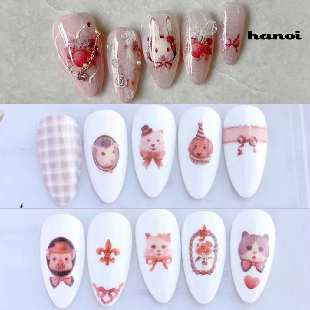 Hi Stiker Kuku Self-adhesive Tidak Luntur Tahan Jatuh Tahan Air Removable Dekorasi Kuku Ultra Tipis Lem Belakang Manicure Sticker Untuk Salon Kuku
