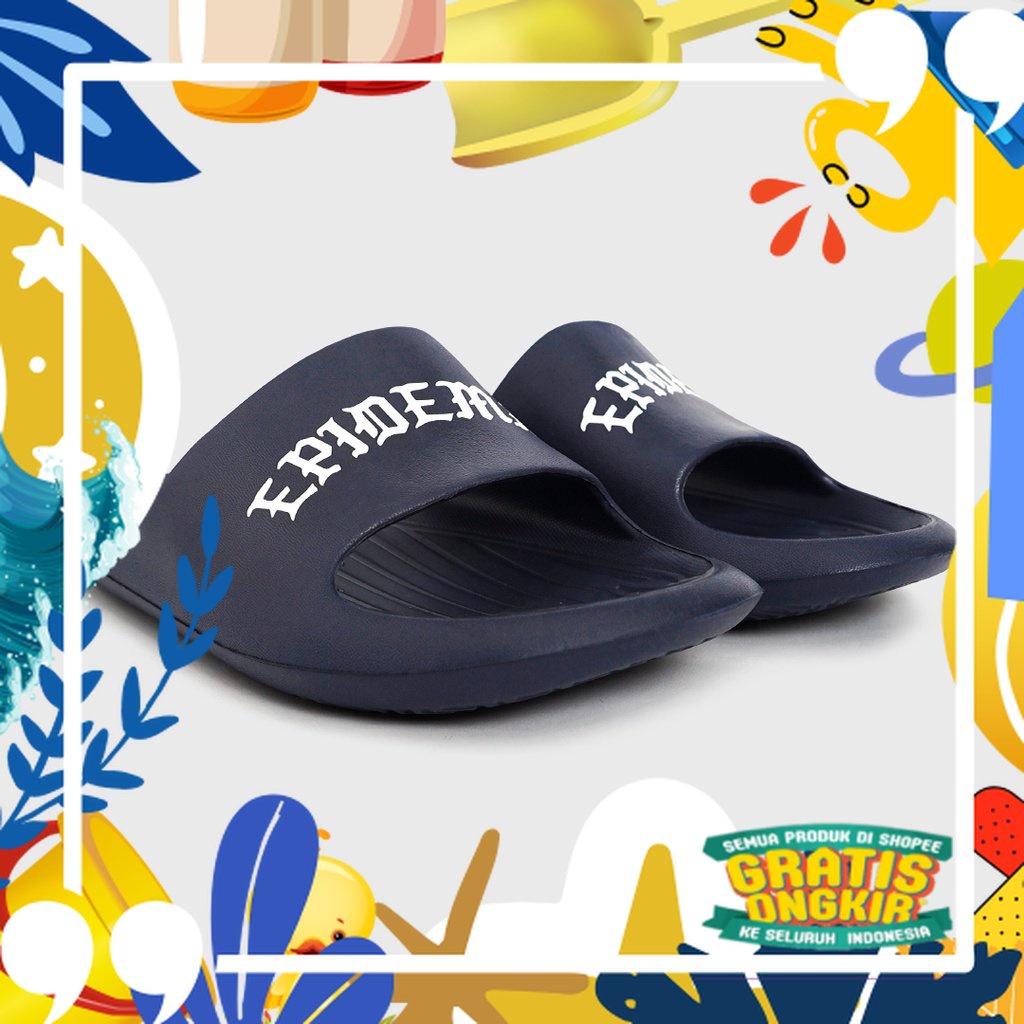 Epidemic Slide Sandal Navy Goth/ merah putih biru polos