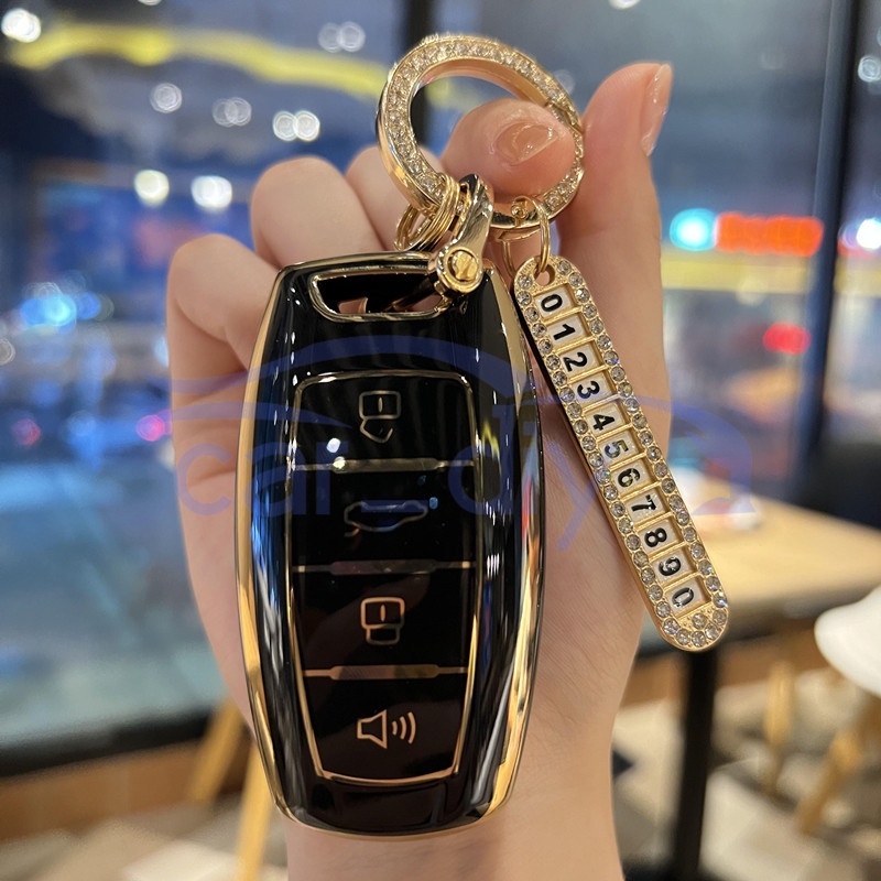 Tpu Key Case Remote Cover Fob Dengan Gantungan Kunci Plat Nomor Untuk Great Wall Haval Coupe Jolion2022 H6 H7 H8 H4 H9 F5 F7 F7X F7H H2S GWM Dargo Pelindung Cangkang