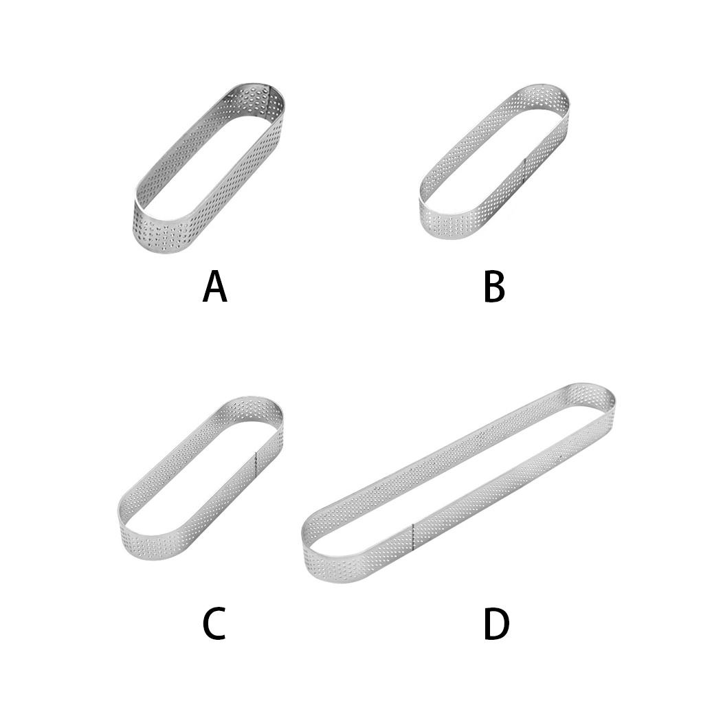 Cetakan Tartlet Oval Stainless Steel Dessert Kue Tart Ring Rumah Hotel Makan Bar Cafe DIY Mold Reusable Homemade