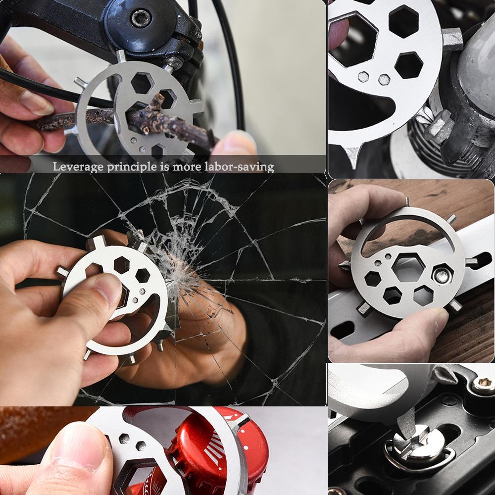 Lanfy Snowflake Spanner EDC Bulan Bintang Torsi Stainless Steel Alat Tangan Pembuka Botol Obeng Hexagonal