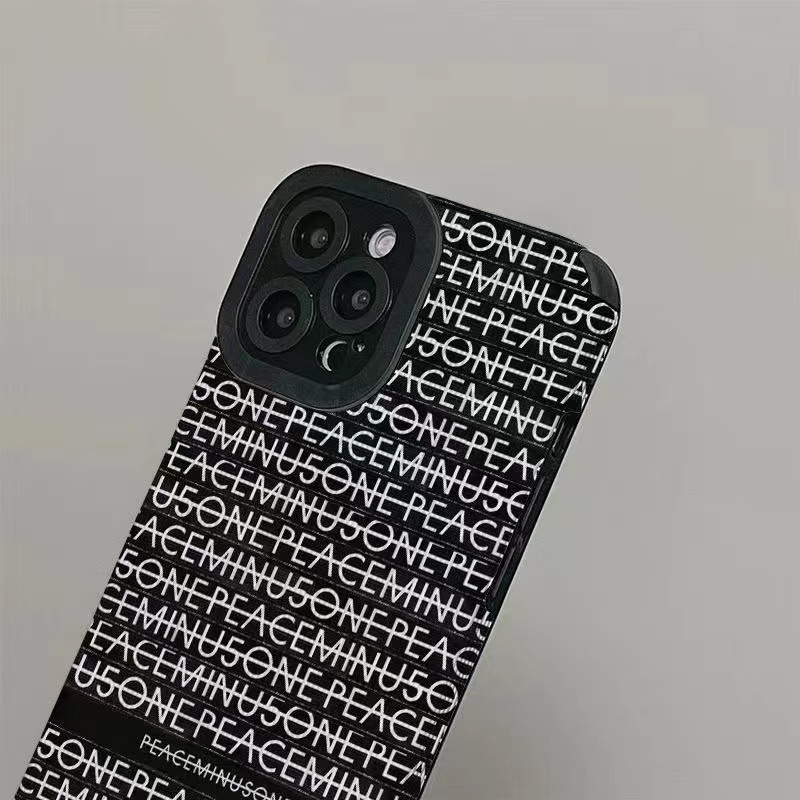 【Lamb Skin】Vertical Grain Soft Case for IPhone 7 Plus 8 Plus X XS XR XS Max 11 13 12 14 PRO Max 14 Plus Black Fashion PEACEMINUSONE