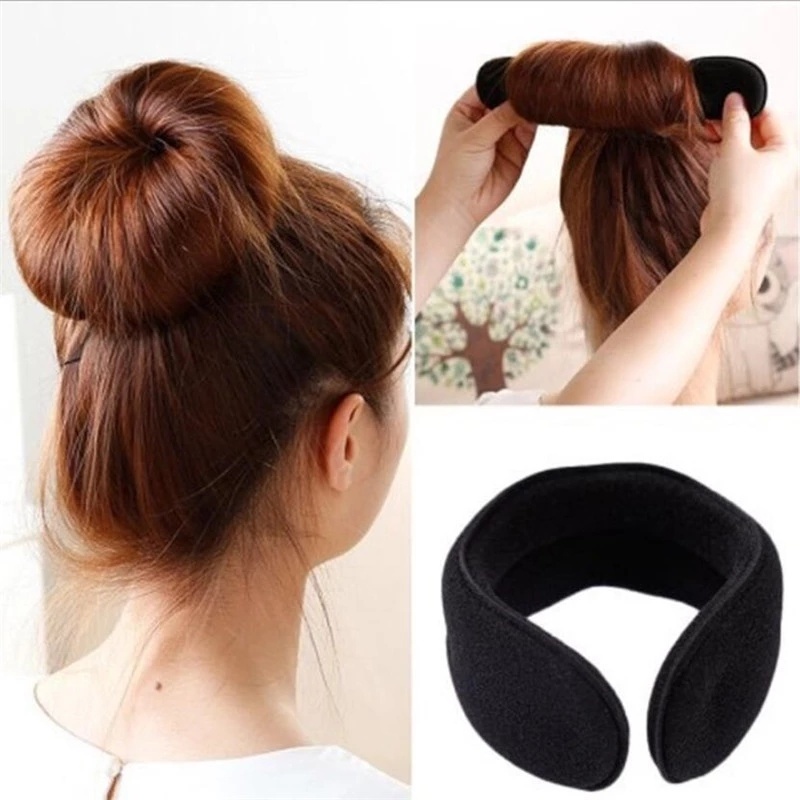 Women Hair Scrunchies Twist Donut Bun Curler DIY Donut Sanggul Alat Styling Rambut Magic Hair Bun Maker Ladies Simple Sponge Wrap Hair Band Fashion Styling Hair Band