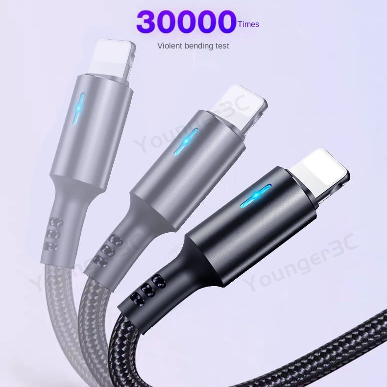 6a Kabel Telepon Pengisian Super Cepat Kabel Data Fishnet USB 5A Dengan Indikator 1.2M/2M Kabel Data USB Untuk Tipe C Android