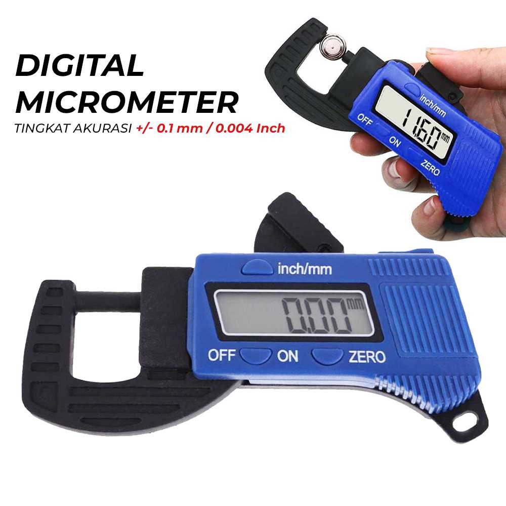 (BISA COD) FTIHSHP Carbon Fiber Digital Thickness Caliper Micrometer Gauge - TDT25