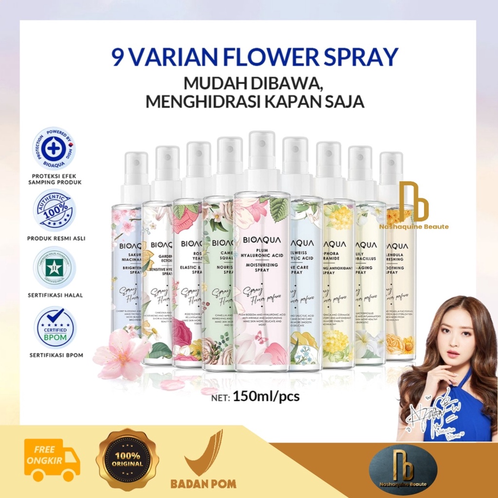 BIOAQUA Flower Spray Face Mist 150ml - 9 Varian Face Mist