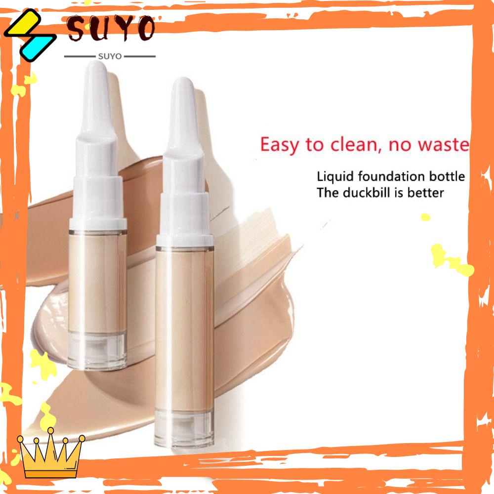 Suyo 5pcs Botol Vacuum Press Portable Wadah Kosmetik Foundation Cair