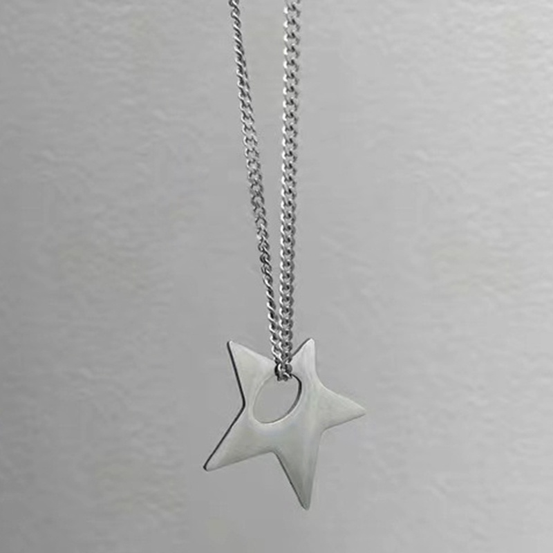 Kalung Liontin Bintang Berongga Anti Karat Untuk Wanita Gadis Lucu Fashion Punk Rantai Leher