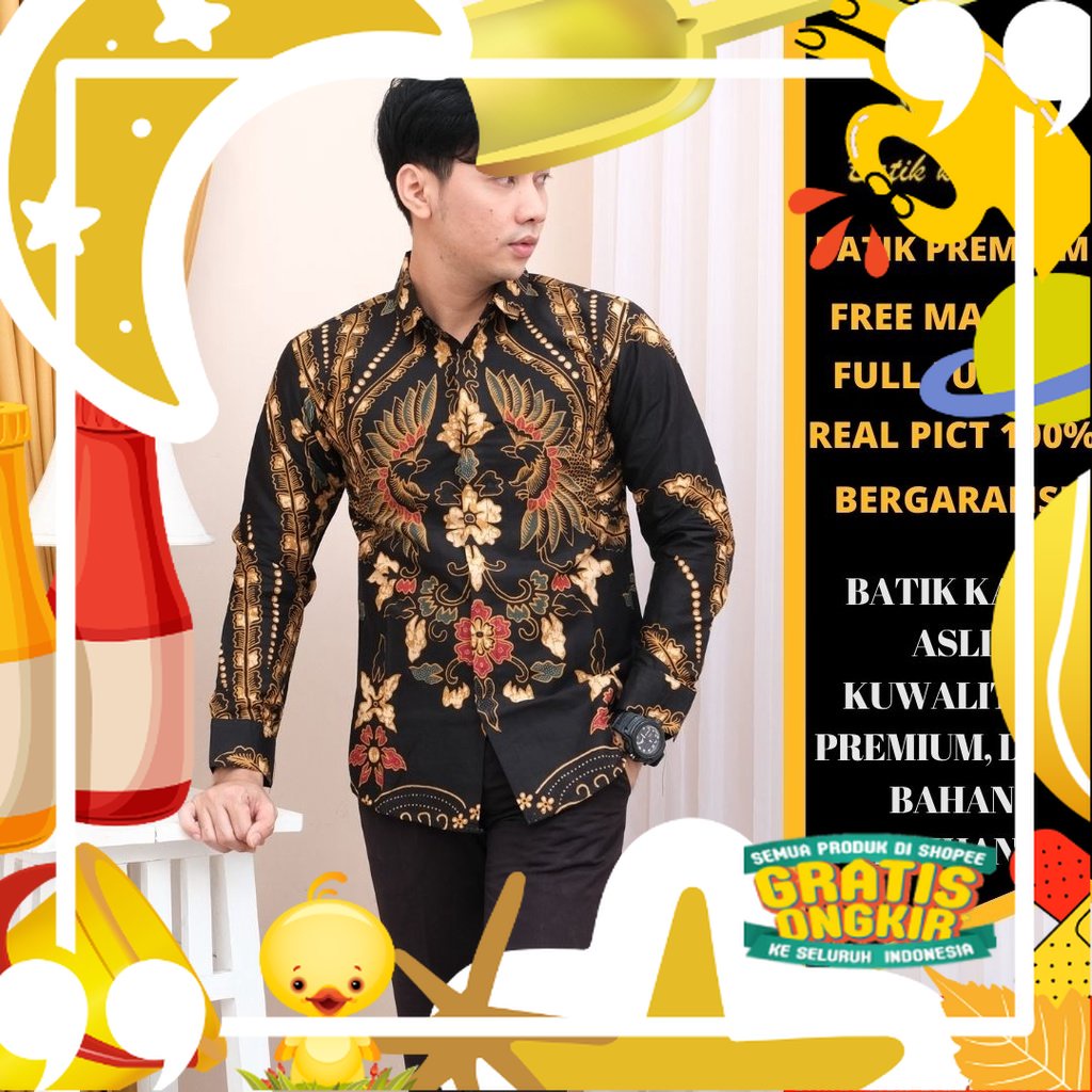Baju Batik pria modern slimfit Baju Batik Pria Lengan Panjang slim fit baju batik pria premium baju 