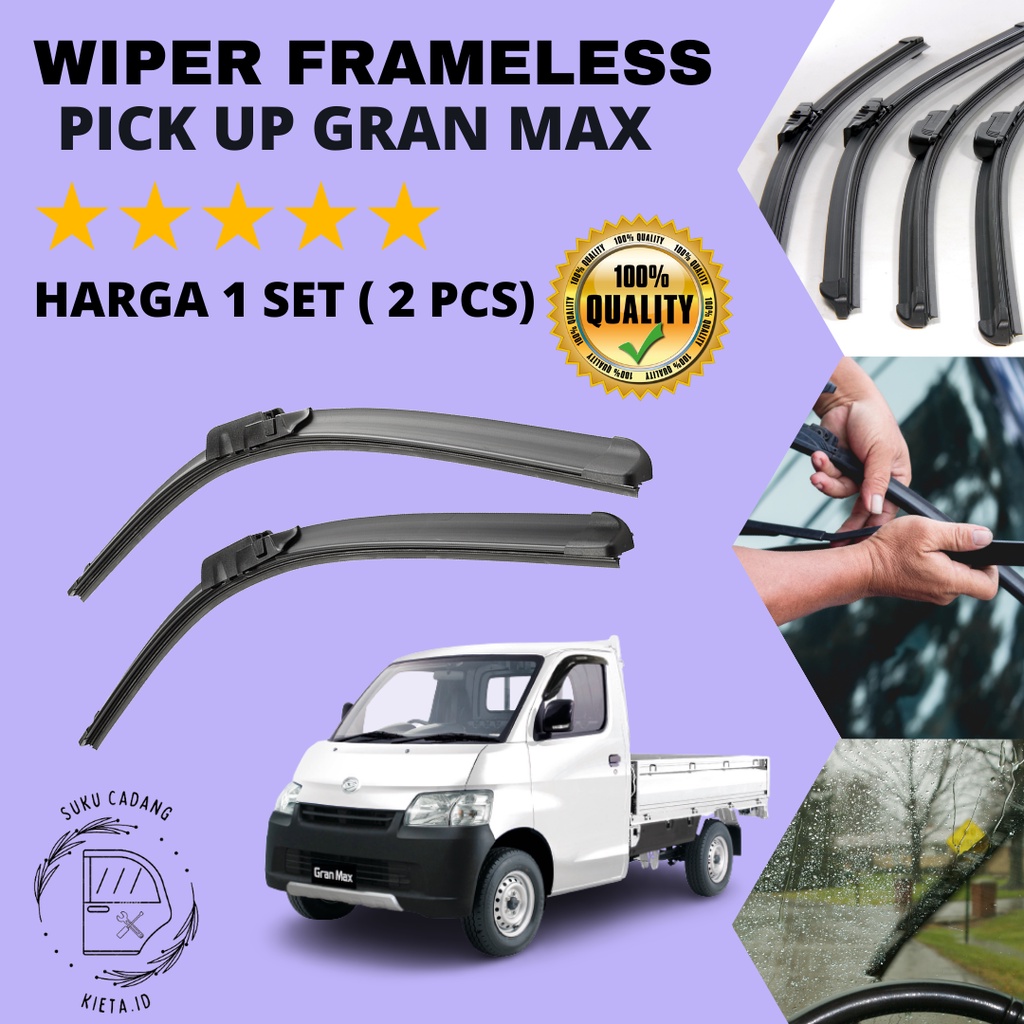 [BISA COD] Wiper Mobil Pick Up Gran Max Sapuan Kaca Mobil Model Frameless Banana Karet 1 Set Ori Var