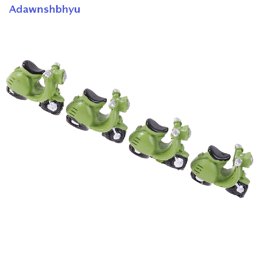 Adhyu 4Pcs Dollhouse Miniature Green Motorcycle Tricycle Model Toy Doll House Ornament ID