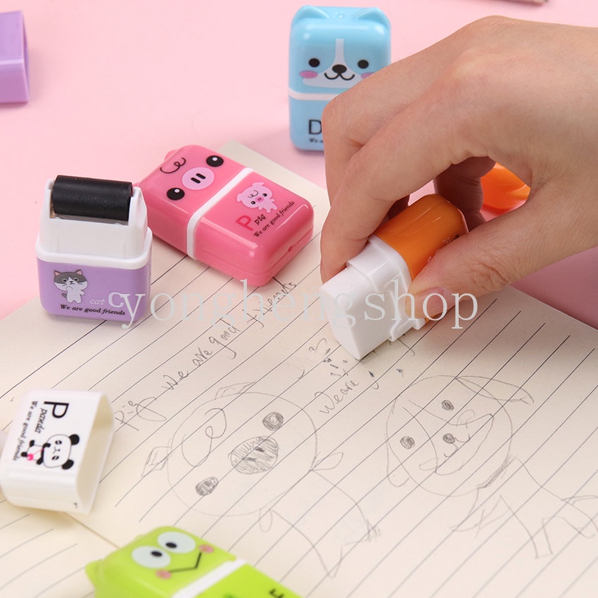 Kreatif Roller Eraser Lucu Kartun Hewan Penghapus Pensil Hadiah Sekolah Siswa Alat Tulis Kantor Perlengkapan Koreksi Hadiah Anak Kawaii Karet Eraser